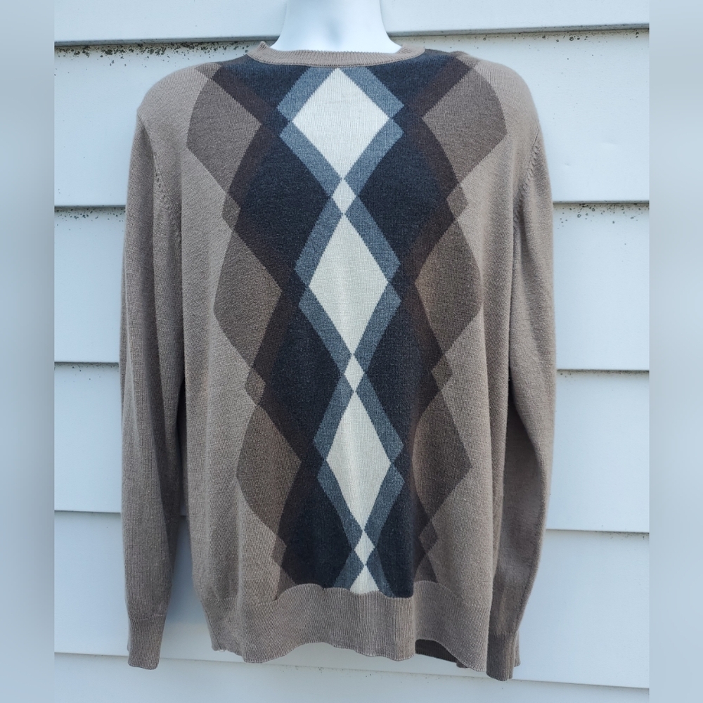 Tricots St. Raphael Sweater Mens Large Brown Knit Long Sleeve Crew Neck Pullover
